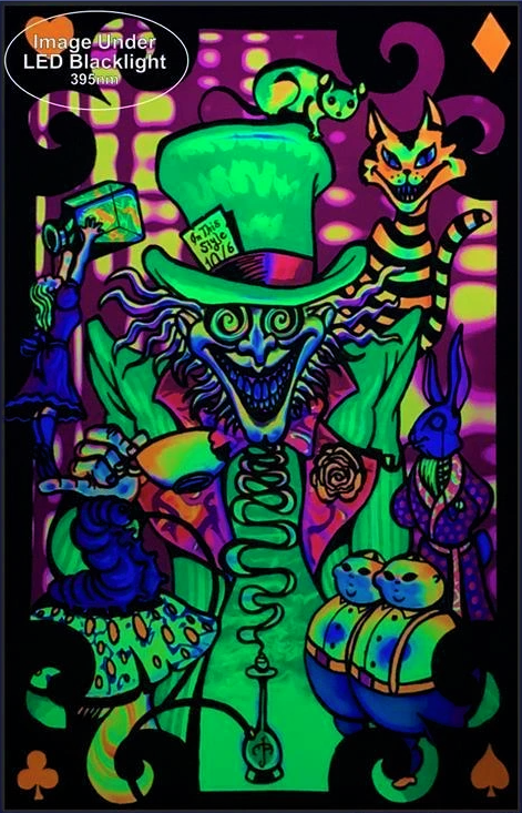 Wonderland Mad Hatter - Blacklight Poster