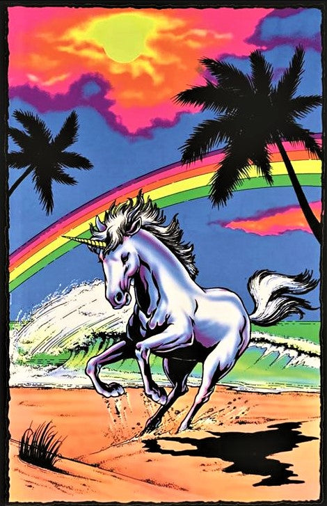Rainbow Unicorn - Blacklight Poster