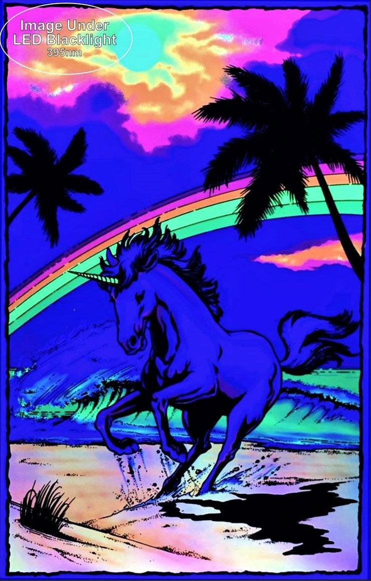 Rainbow Unicorn - Blacklight Poster