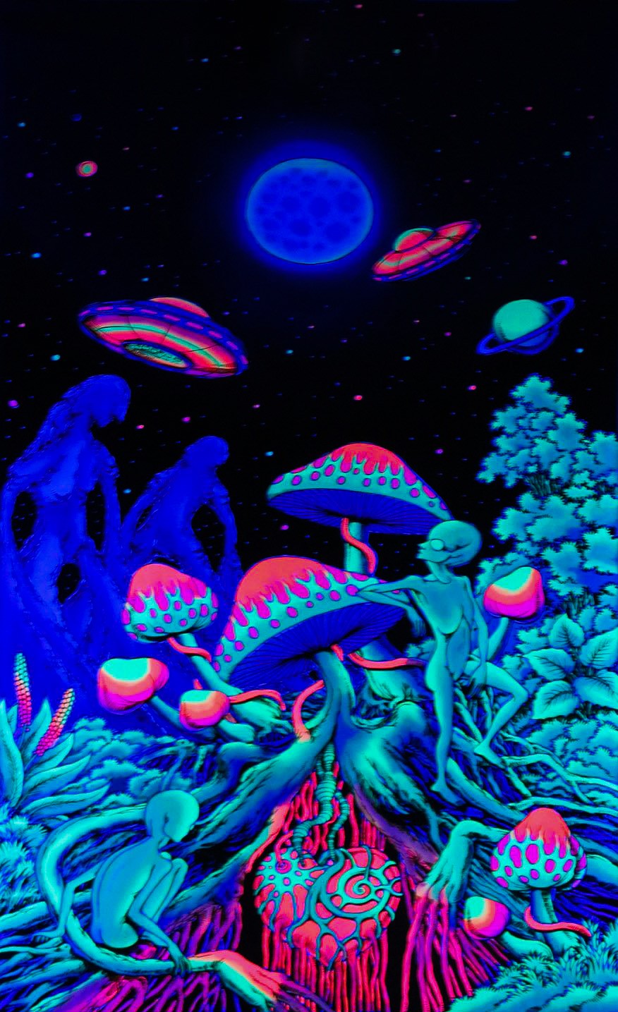 Alien Shrooms - UV Backdrop
