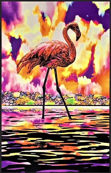 Flamingo - Black Light Poster